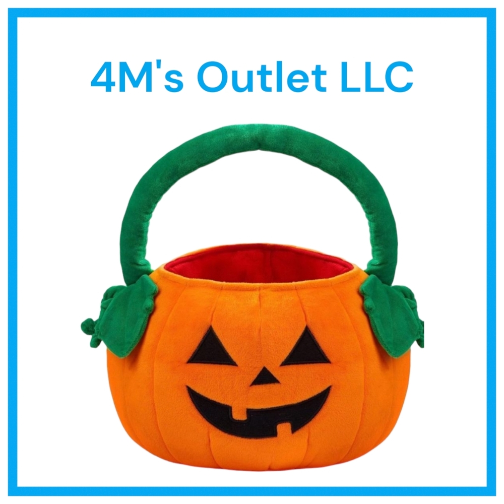 JOYIN Halloween Pumpkin Plush Tote Bucket 11 X 13.4 inches Candy Trick or Treat